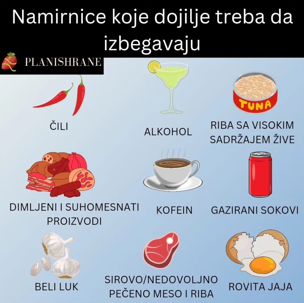 Namirnice koje dojilje treba da izbegavaju